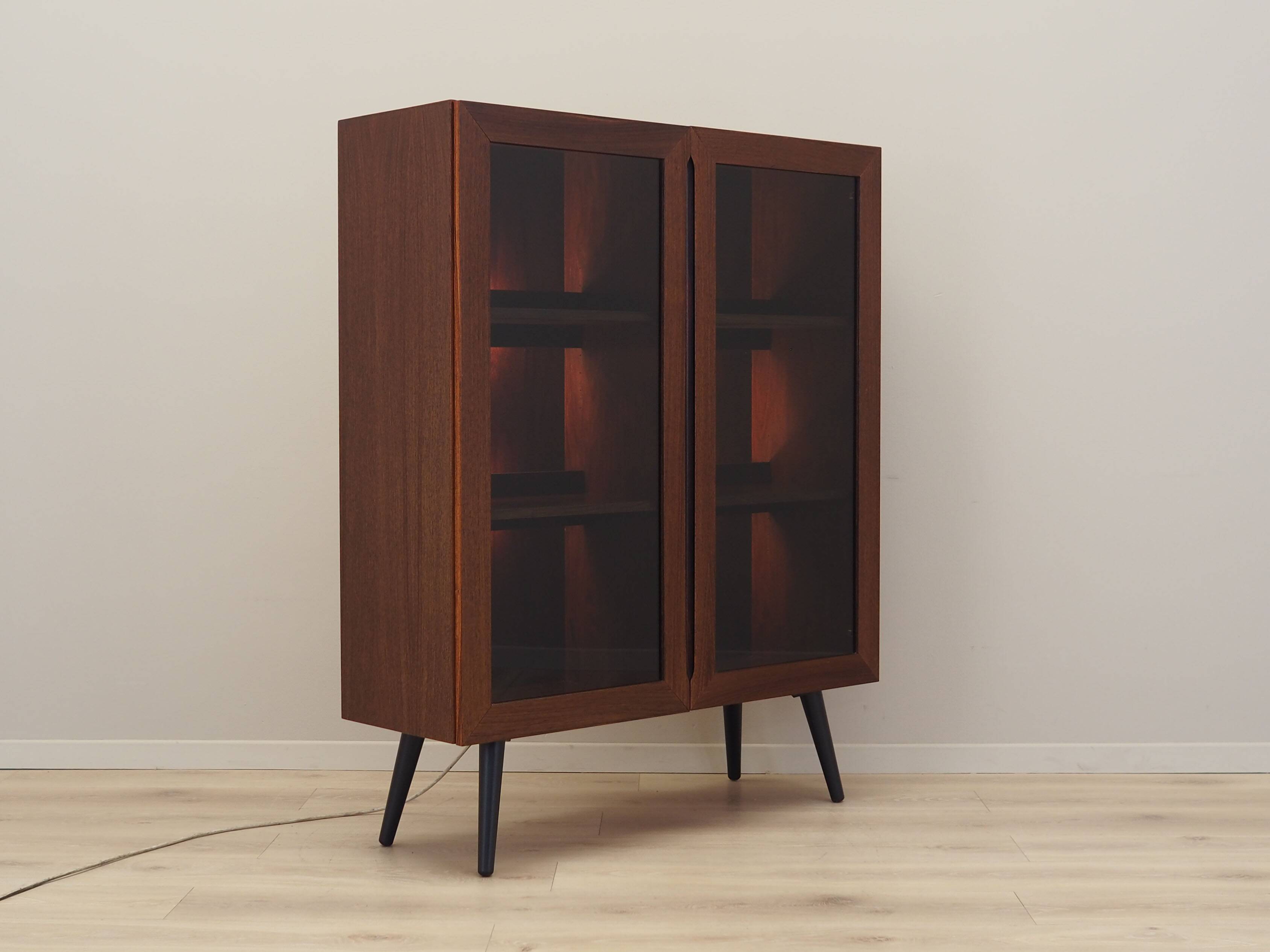 Mahogany showcase, Danish design, 1970s, production: Denmark