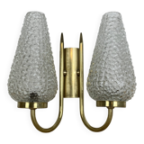 1950s brass and tulip Bubble wall lamp