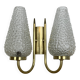 1950s brass and tulip Bubble wall lamp
