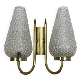 1950s brass and tulip Bubble wall lamp