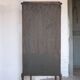 Marquetry display cabinet, curved Louis XV style, signed Marquant