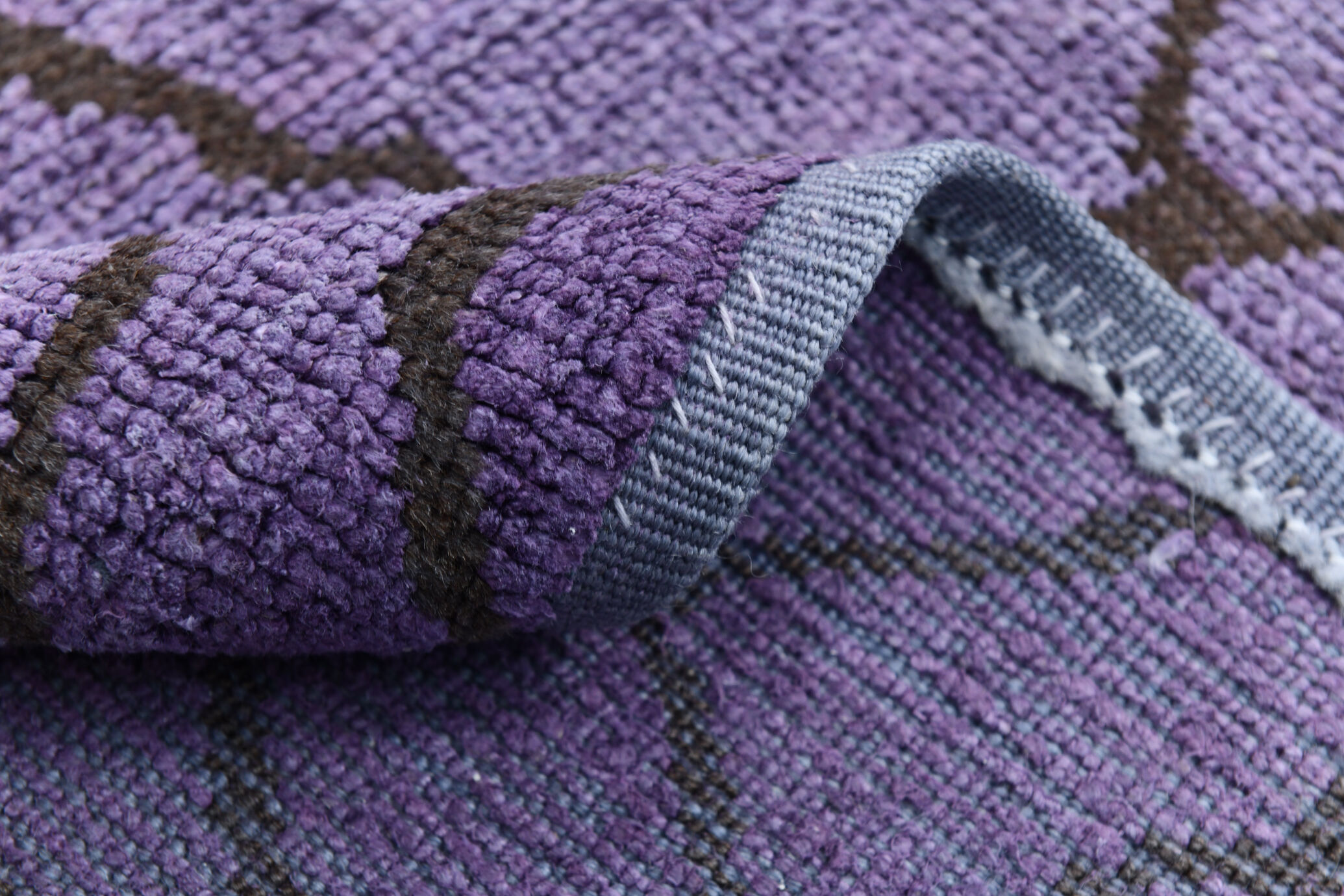 7x9 modern vintage purple  hemp area rug,