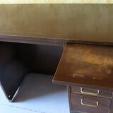 Small metal desk with extension flap by Roneo, France 1920s