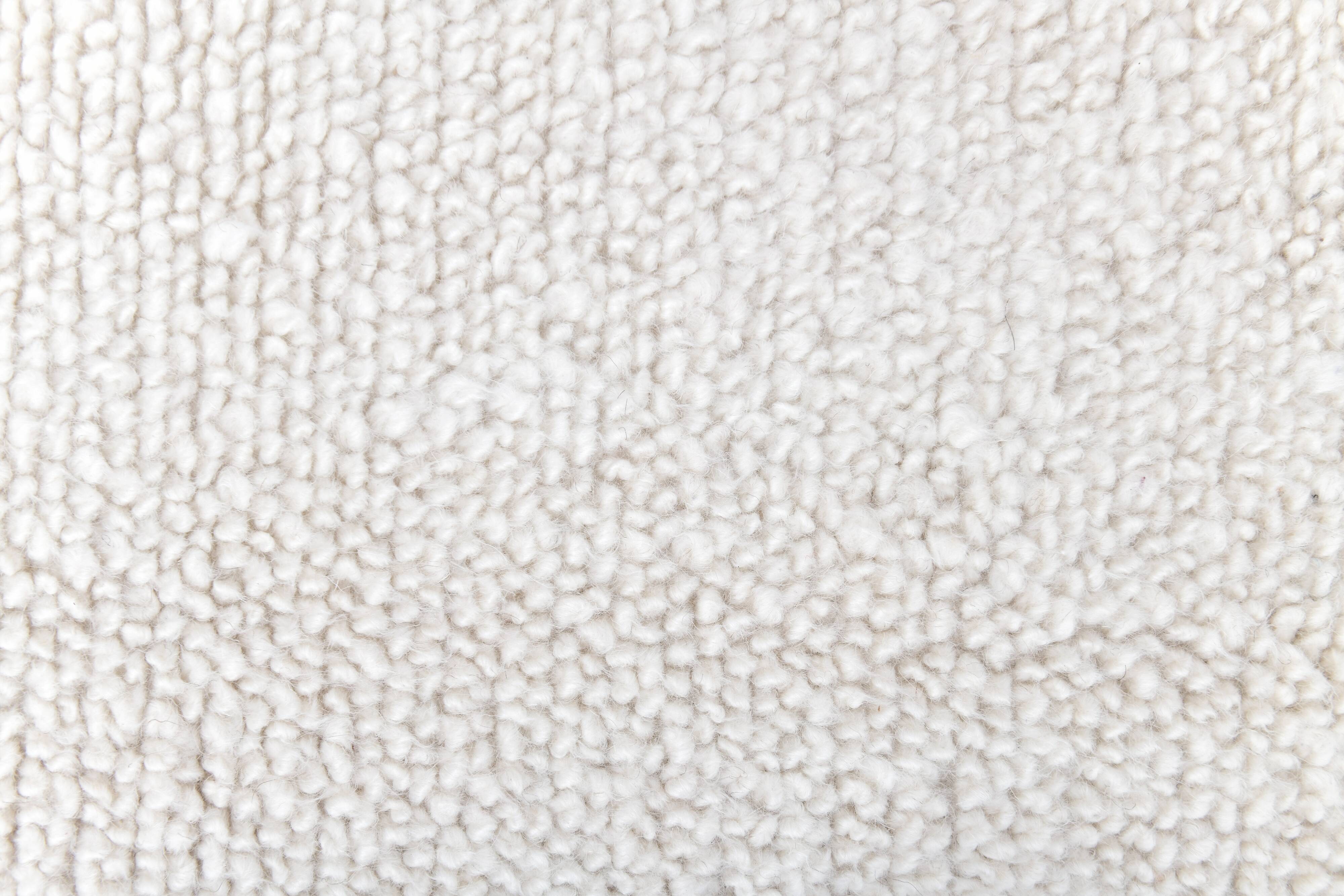 2x7 Neutral White Handmade Moroccan Runnner Rug, 66x216Cm