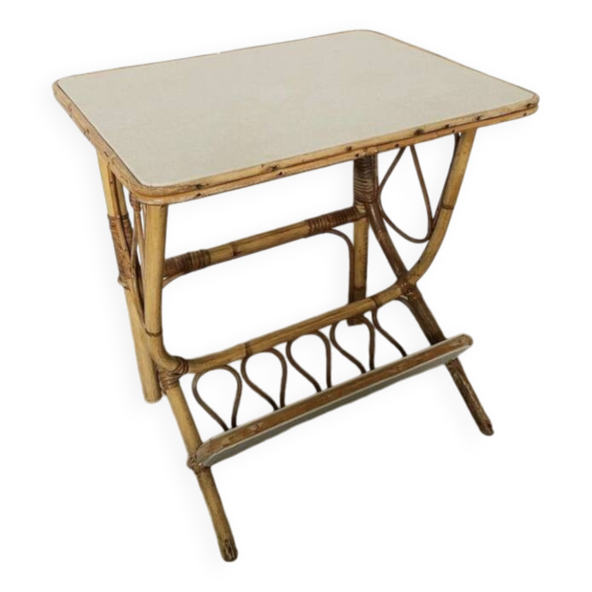 Vintage rattan bedside table