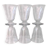 6 wine glasses carved with lily of the valley sprigs