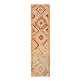 Turkish Handwoven Vintage Herki Kilim 90 cm x 322 cm
