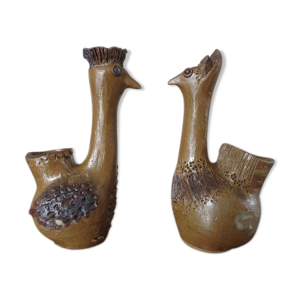 2 vases zoomorphes en