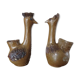 2 ceramic zoomorphic vases, signed 50s