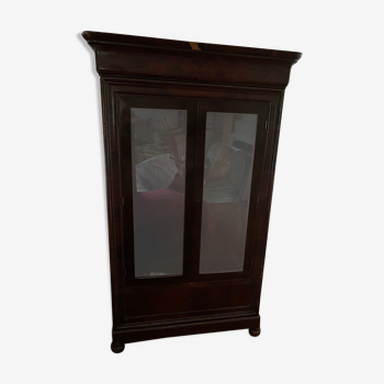 White marble mahogany showcase