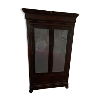 White marble mahogany showcase