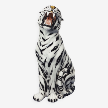 White tiger sculpture ceramic