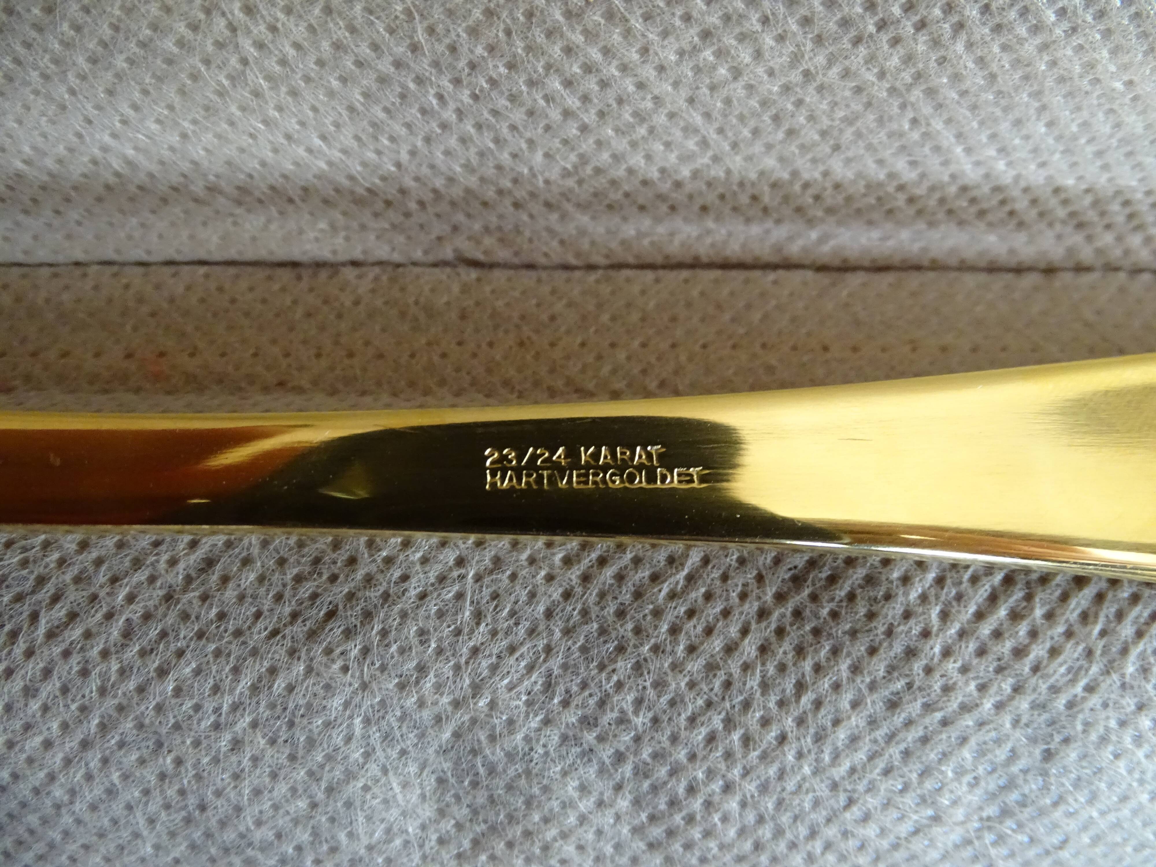 Ménagère Bestecke Solingen 70 pieces gold plated 24 carat for 12 people