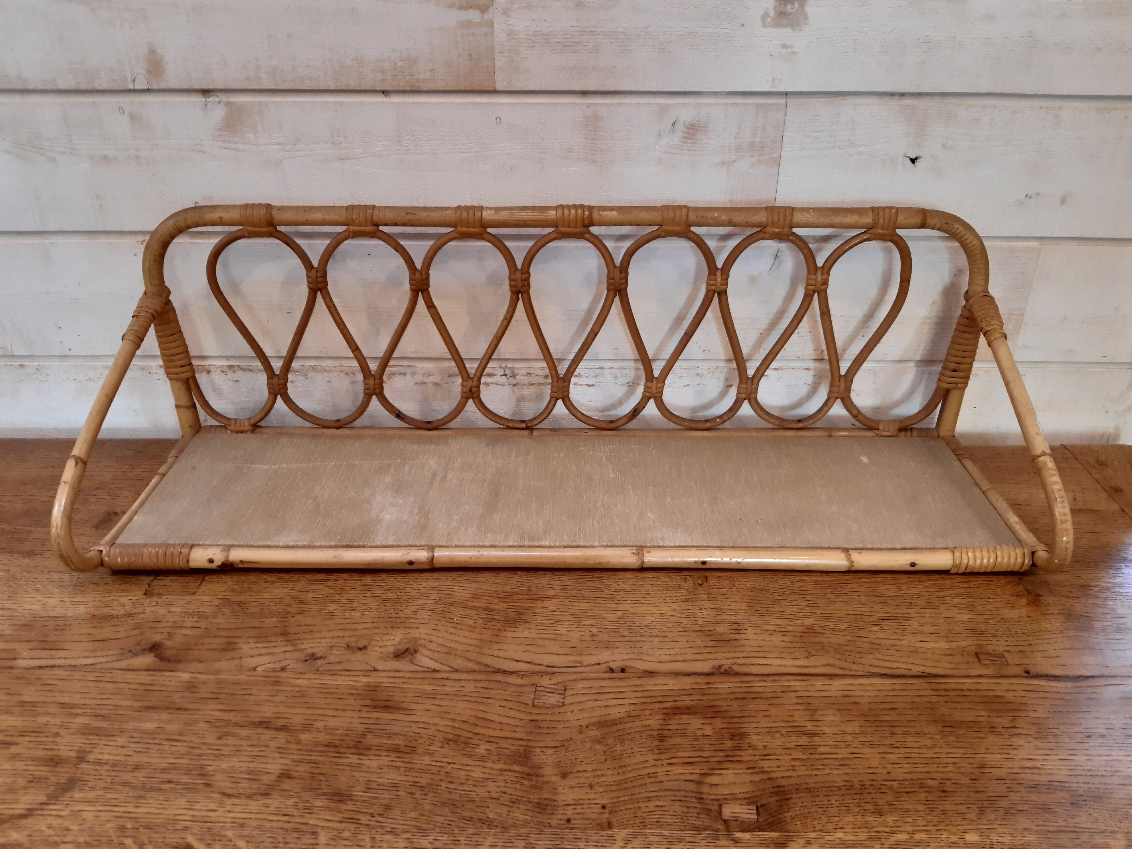 Rattan shelf from the 1960s