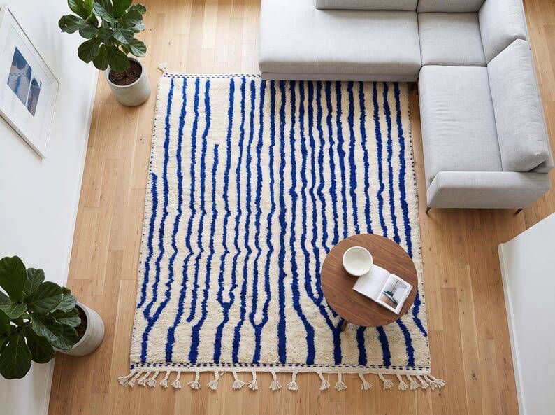 Custom-made traditional pure wool rug size 2/3 m
