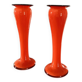 Pair of narrow-necked (or tulip-shaped) vases, 1970s