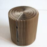 Cardboard Harmonica Side Table With Glass Top, 1970s