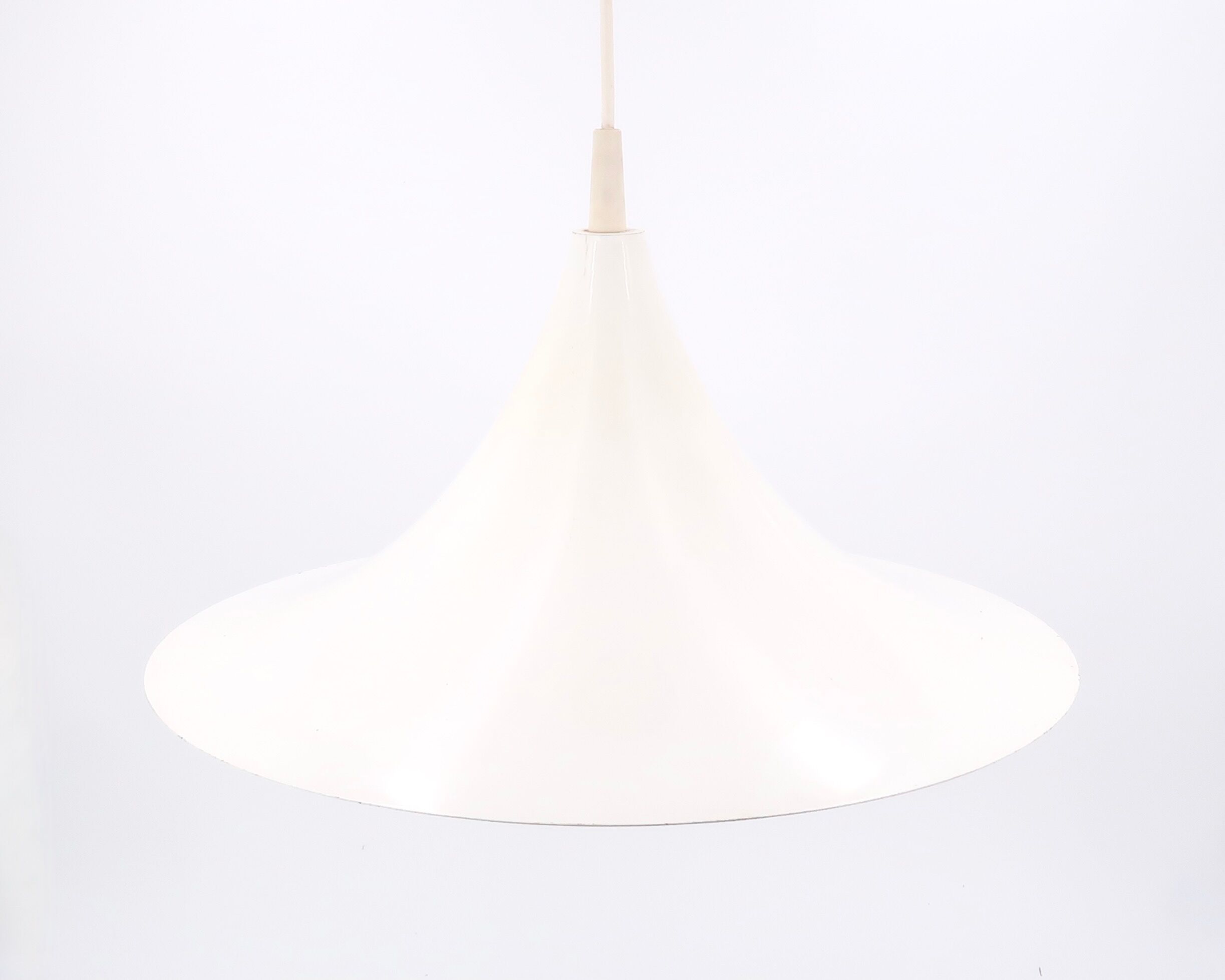 Scandinavian white trumpet pendant, 70s