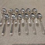 12 pelles a glace metal argente orfevre Vuillermet Lyon LXVI perles