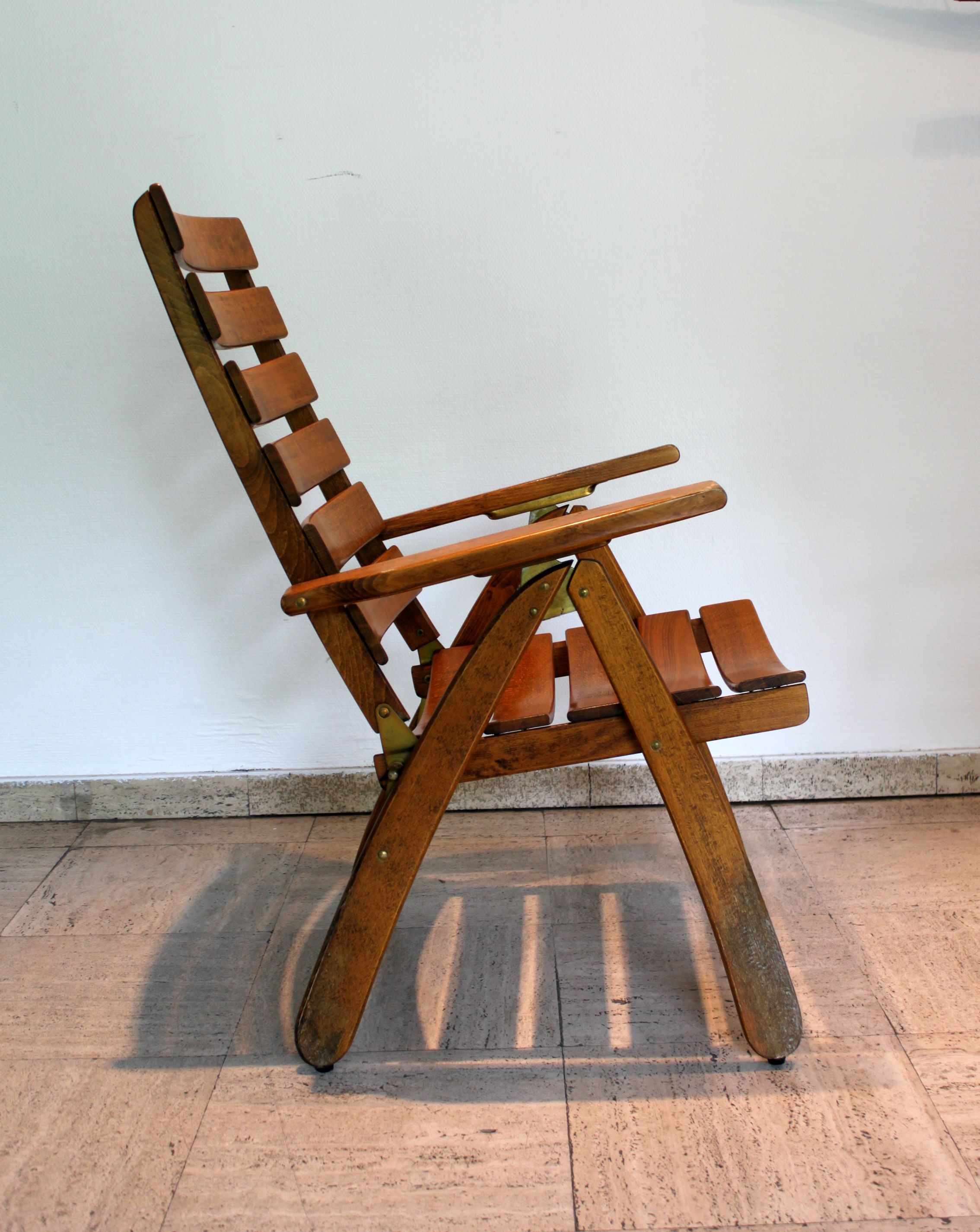 Folding chair in wood Fisher Möbel, 1970.