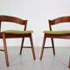Mid- Century Set Of Two Organic Shape Teak Dinning Room Chairs, 1960 Denmark