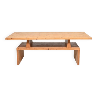 Scandinavian solid pine coffee table - attributed to Roland Wilhelmsson, Sweden 1970