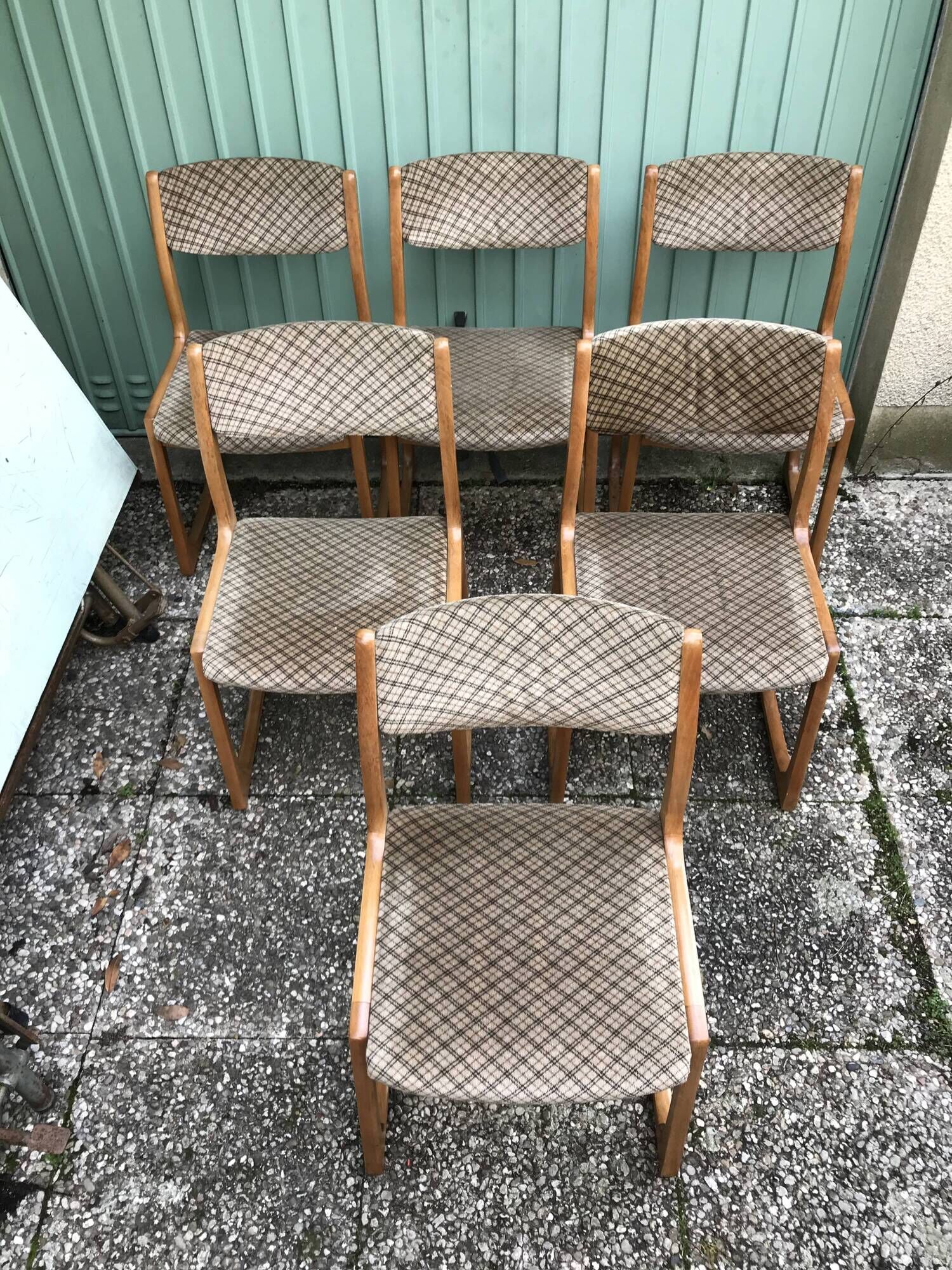 Set of 6 old Baumann chairs sled