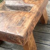 Brutalist coffee table made of solid wood