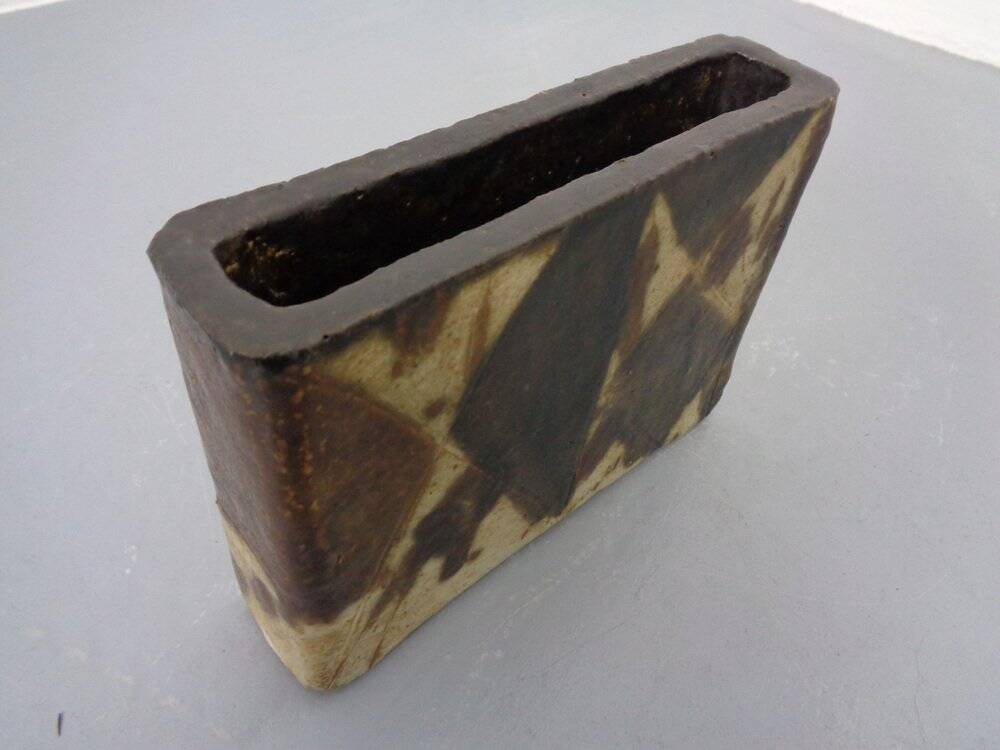 Vintage glazed studio ceramic vase by Trille Jørgensen, Denmark, 1970s.