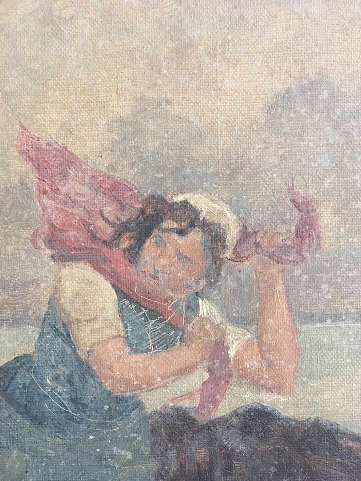Peinture huile XIX ieme