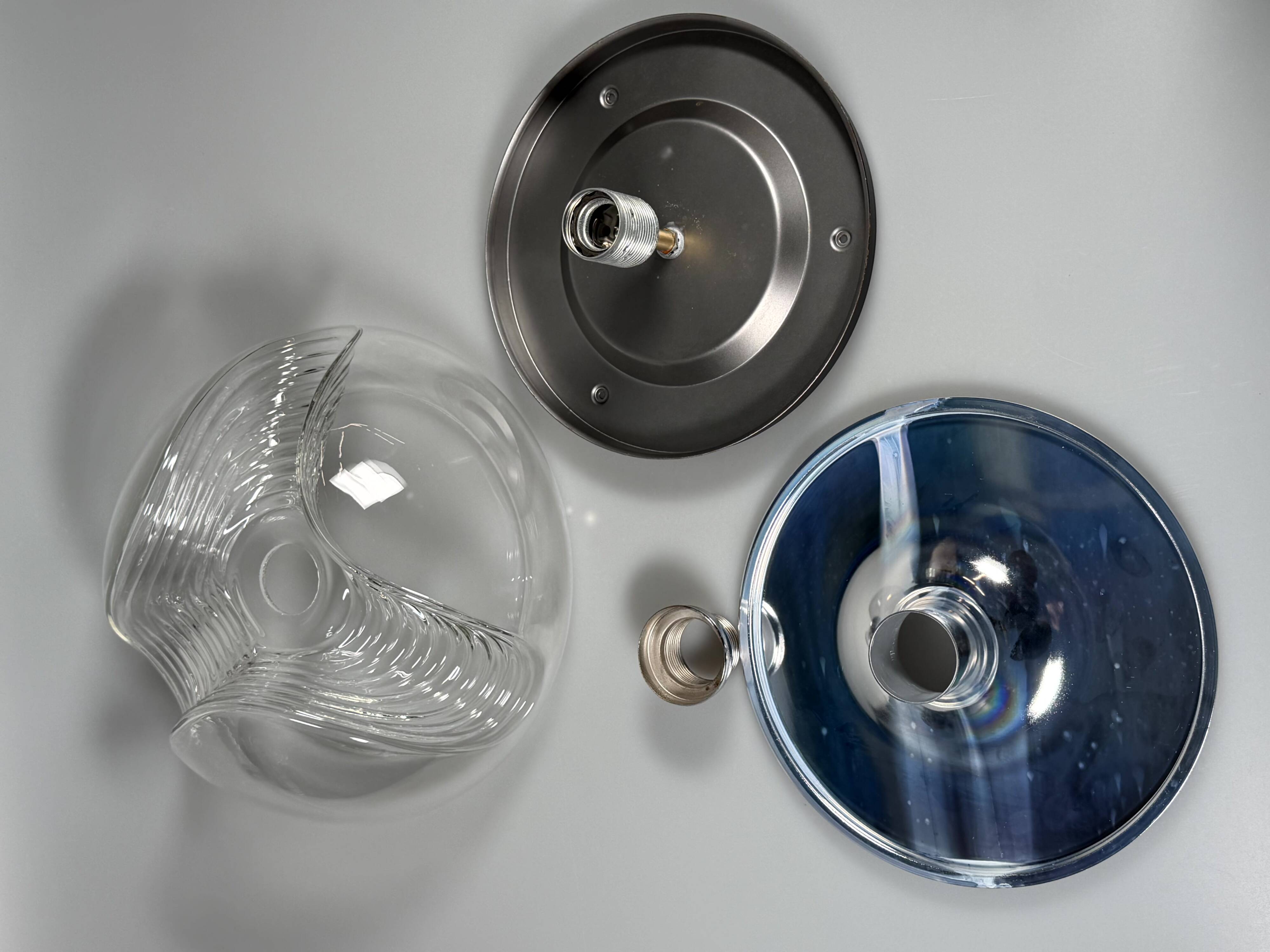 1960s 1970s Wall or Ceiling Lamp "Wave" by Koch & Lowy for Peill & Putzler
