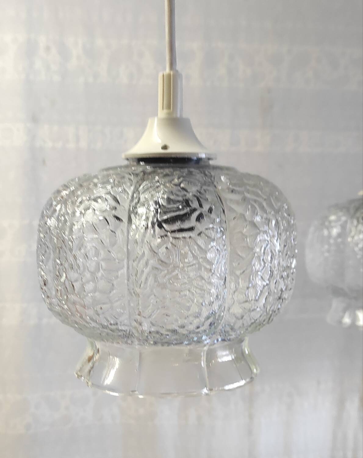 Vintage glass pendant lights - 60s/70s