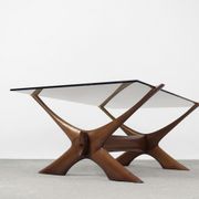Mid-century scandinavian walnut condor coffee table by fredrik schriever-abeln for örebro glass, 196
