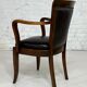 Fauteuil de bureau style Empire en bois et cuir