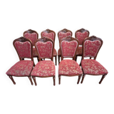 2x8 wooden and fabric chairs