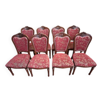 2x8 chaises bois et tissu