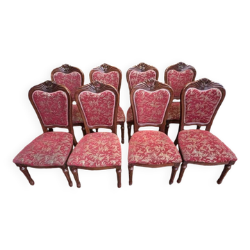 2x8 wooden and fabric chairs