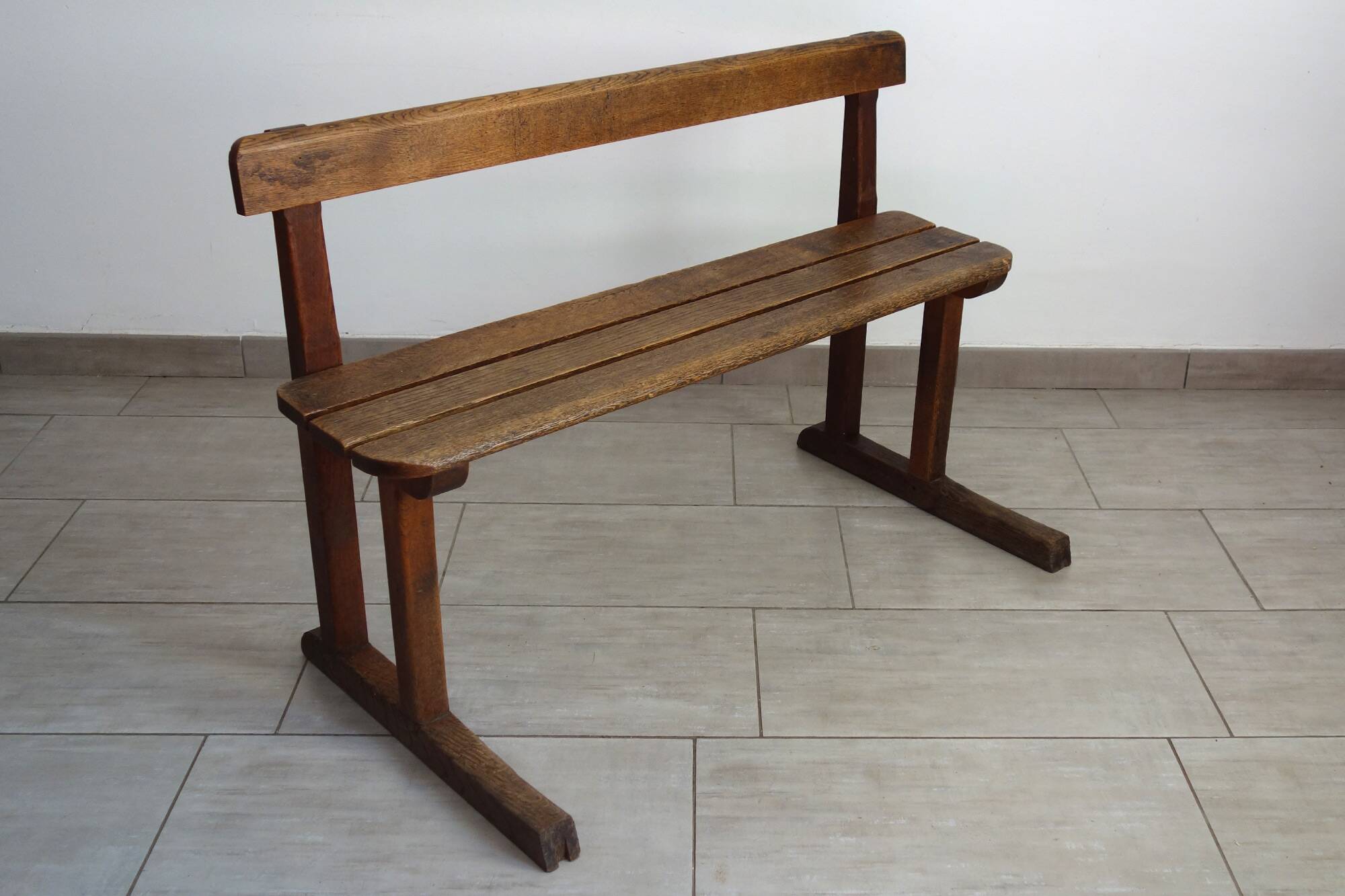 Rustic School Bench, 1950s