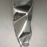Black tinted glass vase with crumpled effect