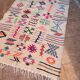 Handmade wool Berber rug – Colourful bohemian Moroccan kilim