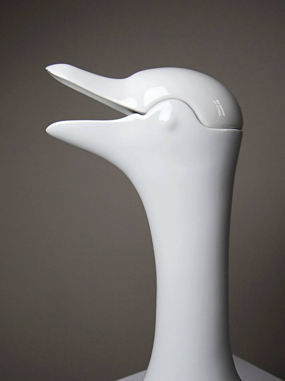 Vintage porcelain carafe from Limoges, white, model after Sandoz.
