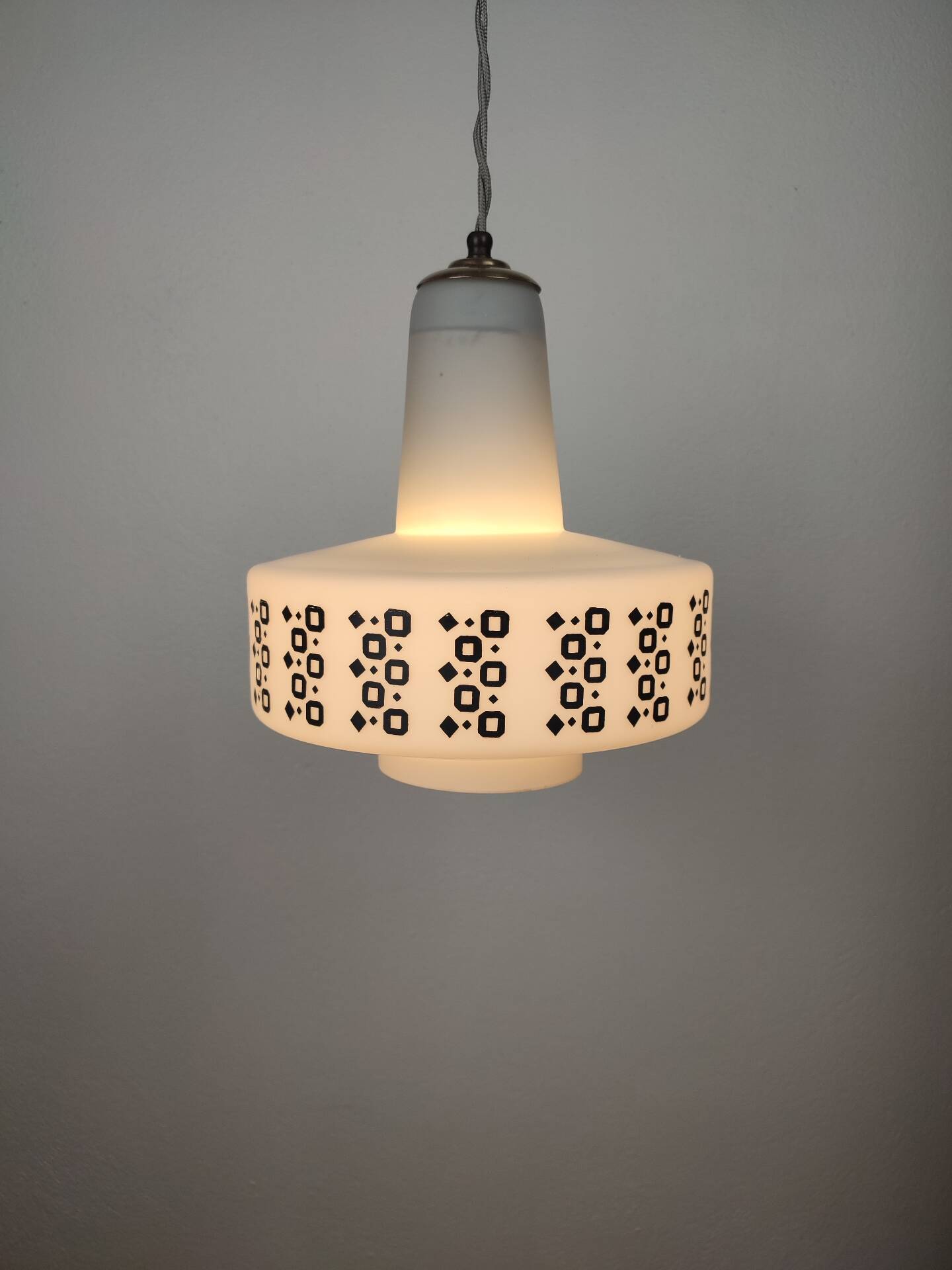 Suspension UFO Space Age in Opaline Glass – Italy, 1960s/70s