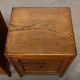 Art Deco Amsterdam School Nightstands pair in oak and glass, 1930s Netherla