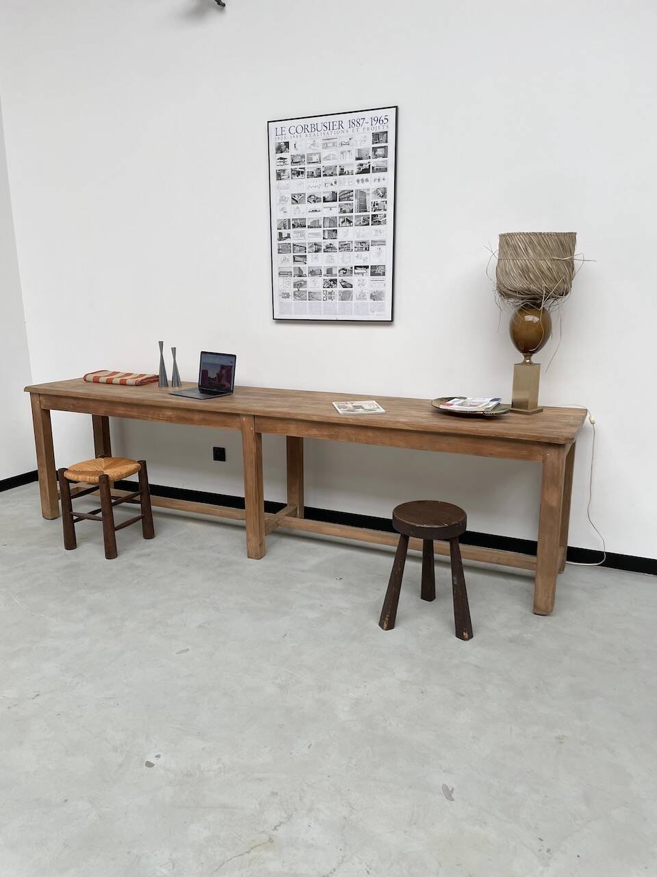 Oak console farm table 3m
