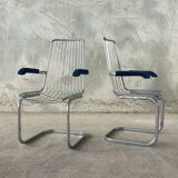 Pair of vintage chrome chairs from the 1970s