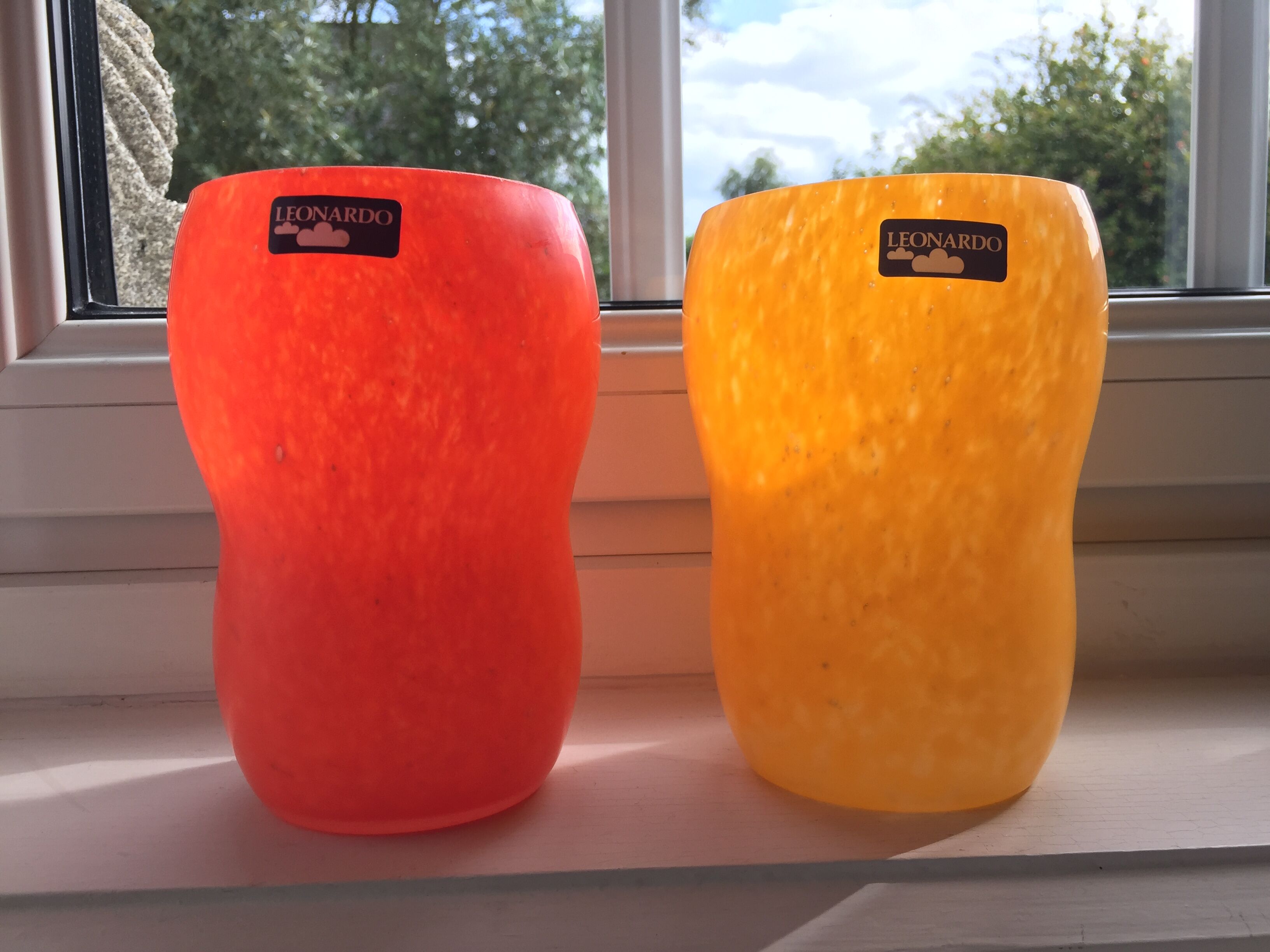 Série de deux vases Léonardo orange et jaune