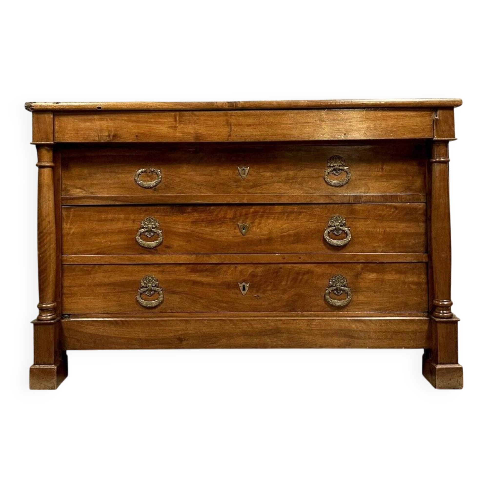 Empire period kneading trough chest of drawers in solid walnut circa 1820