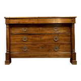 Empire period kneading trough chest of drawers in solid walnut circa 1820