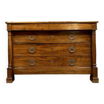 Commode pétrin époque Empire en noyer massif vers 1820