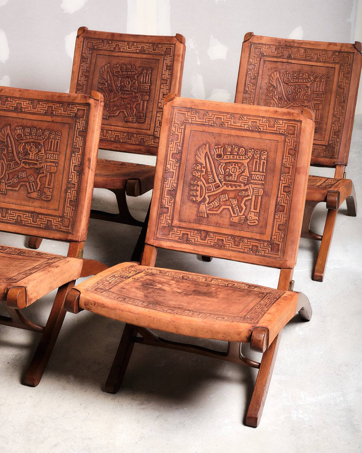 Set of 4 Angel’s Pazmino folding chairs, 1960’s